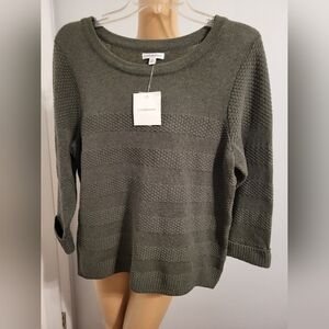 Croft & Barrow Women's Olive Textured Sweater